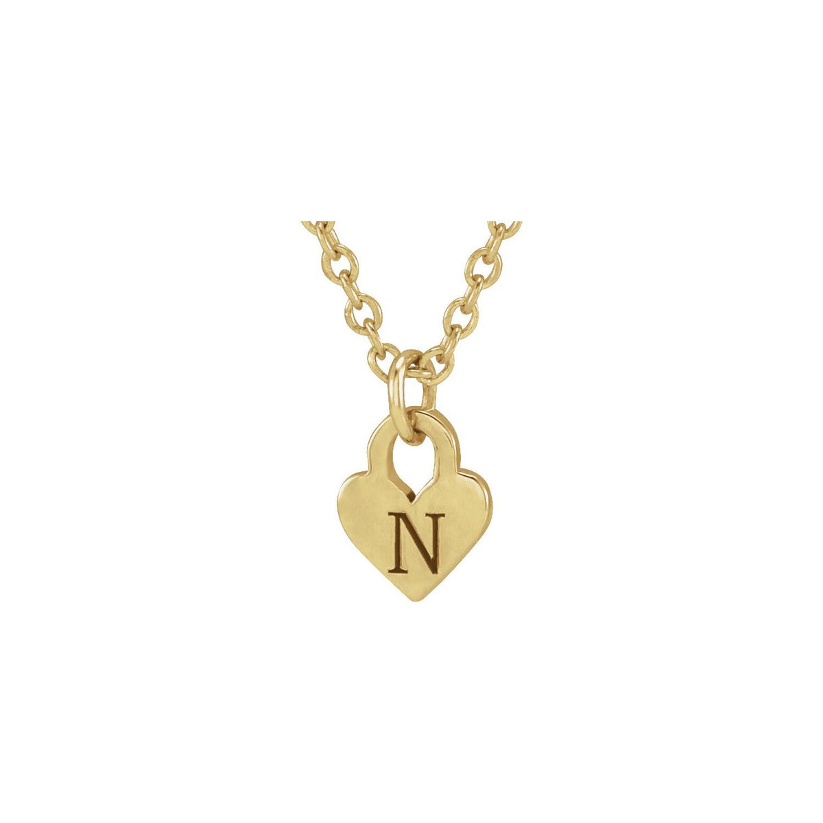 Engravable Heart 16-18" Necklace, 7.87 x 4.89 mm