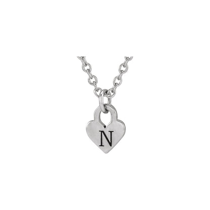 Engravable Heart 16-18" Necklace, 7.87 x 4.89 mm
