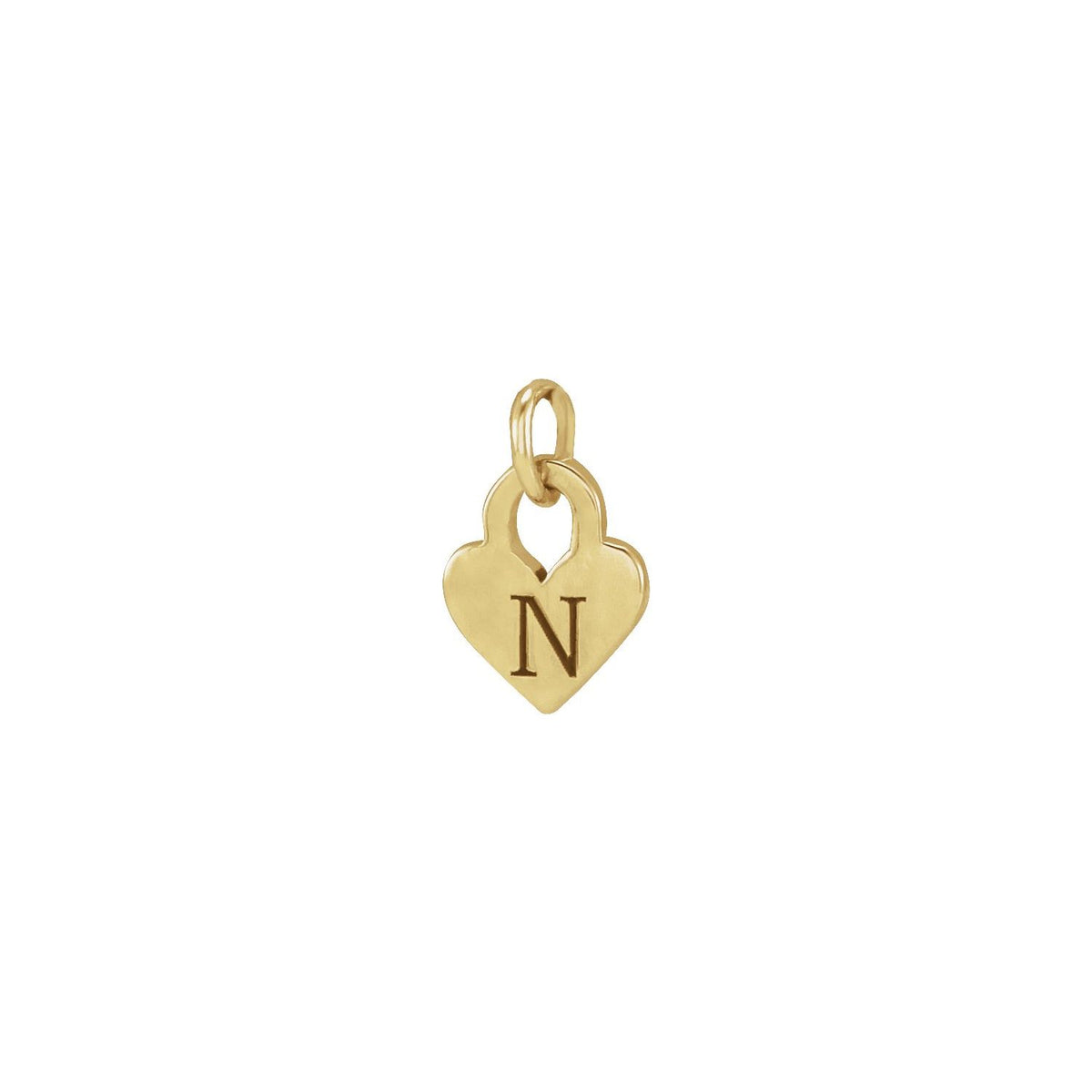 14K Yellow Gold 7.9x4. Engravable Heart Pendant
