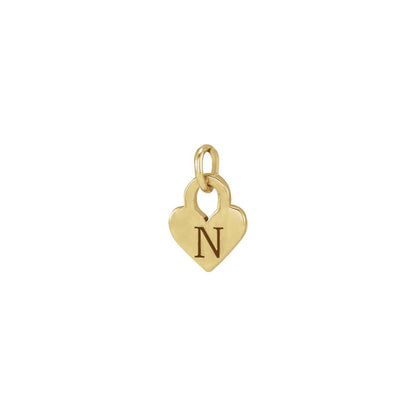 14K Yellow Gold 7.9x4. Engravable Heart Pendant