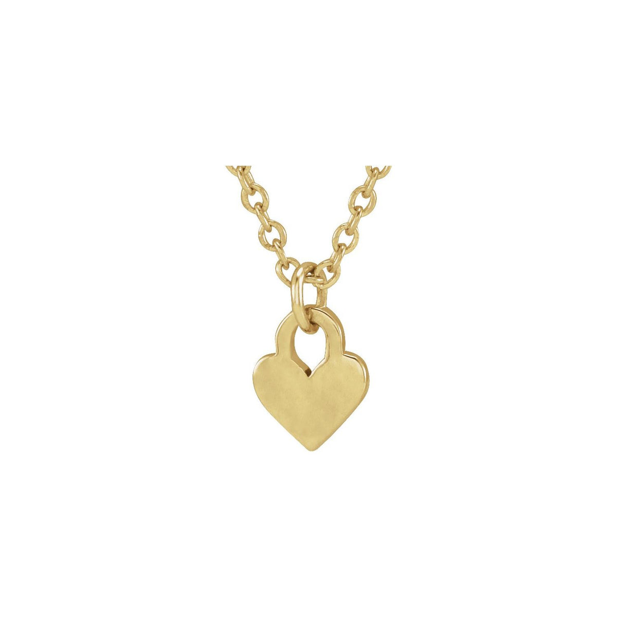 Engravable Heart 16-18" Necklace, 7.87 x 4.89 mm