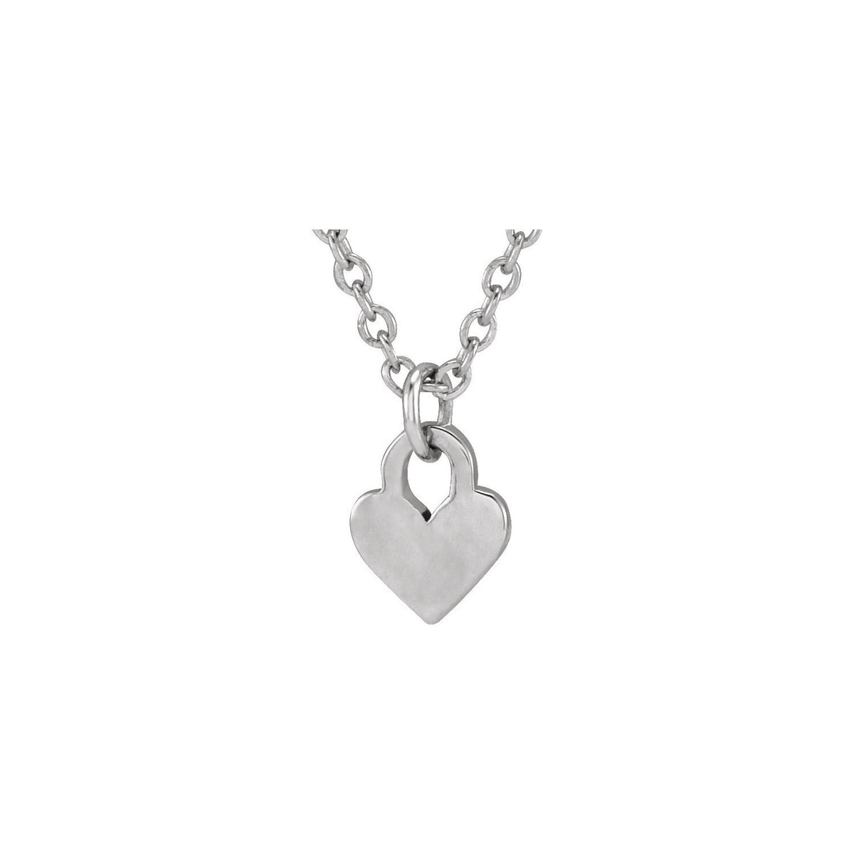 Engravable Heart 16-18" Necklace, 7.87 x 4.89 mm