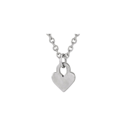 Engravable Heart 16-18" Necklace, 7.87 x 4.89 mm