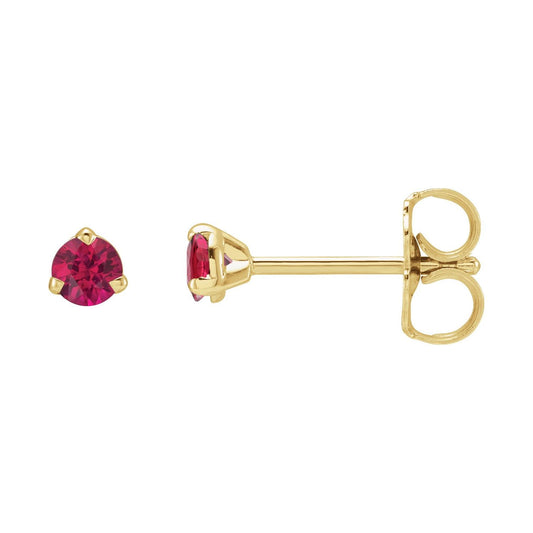 14K Yellow Gold Natural Ruby Earrings