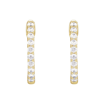 1/2 CTW Lab-Grown Diamond Inside-Outside Hinged Hoop Earrings