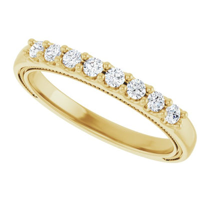 1/8 CTW Natural Diamond Milgrain Anniversary Band