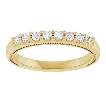 1/8 CTW Natural Diamond Milgrain Anniversary Band