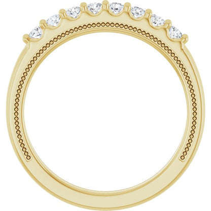 1/8 CTW Natural Diamond Milgrain Anniversary Band