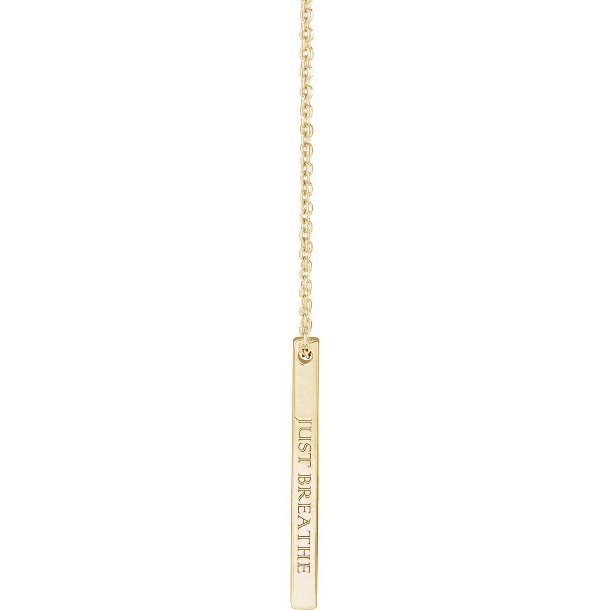 Engravable Four-Sided Bar 16-18" Necklace, 17 x 2.5 mm