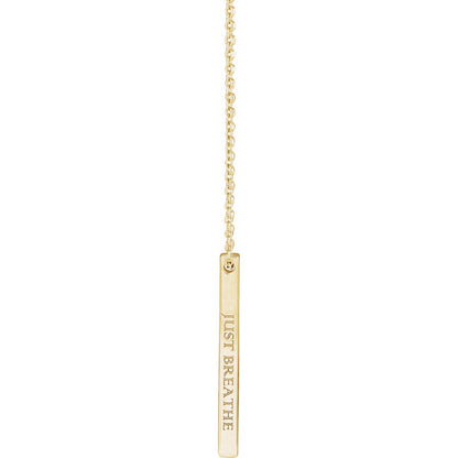 Engravable Four-Sided Bar 16-18" Necklace, 17 x 2.5 mm