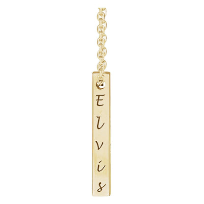 Engravable Four-Sided Bar 16-18" Necklace, 17 x 2.5 mm