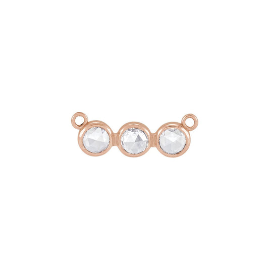 14K Rose Gold 1/5 CTW Rose-Cut Natural Diamond Necklace Center