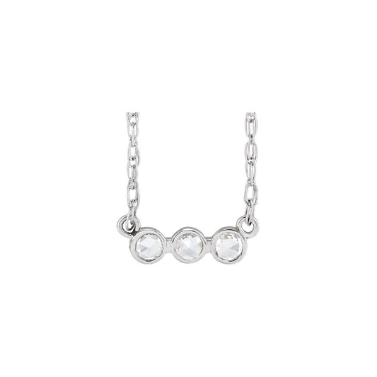 .06 CTW Rose-Cut Natural Diamond 18" Necklace