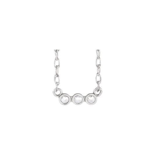 .03 CTW Rose-Cut Natural Diamond 18" Necklace
