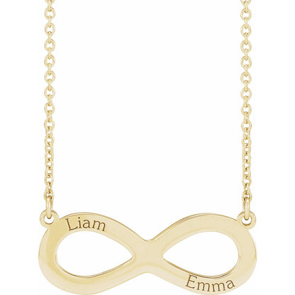 Engravable Infinity Family 18" Necklace