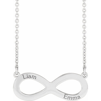 Engravable Infinity Family 18" Necklace