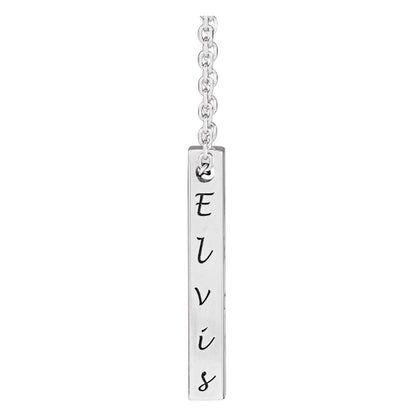 Engravable Four-Sided Bar 16-18" Necklace, 17 x 2.5 mm
