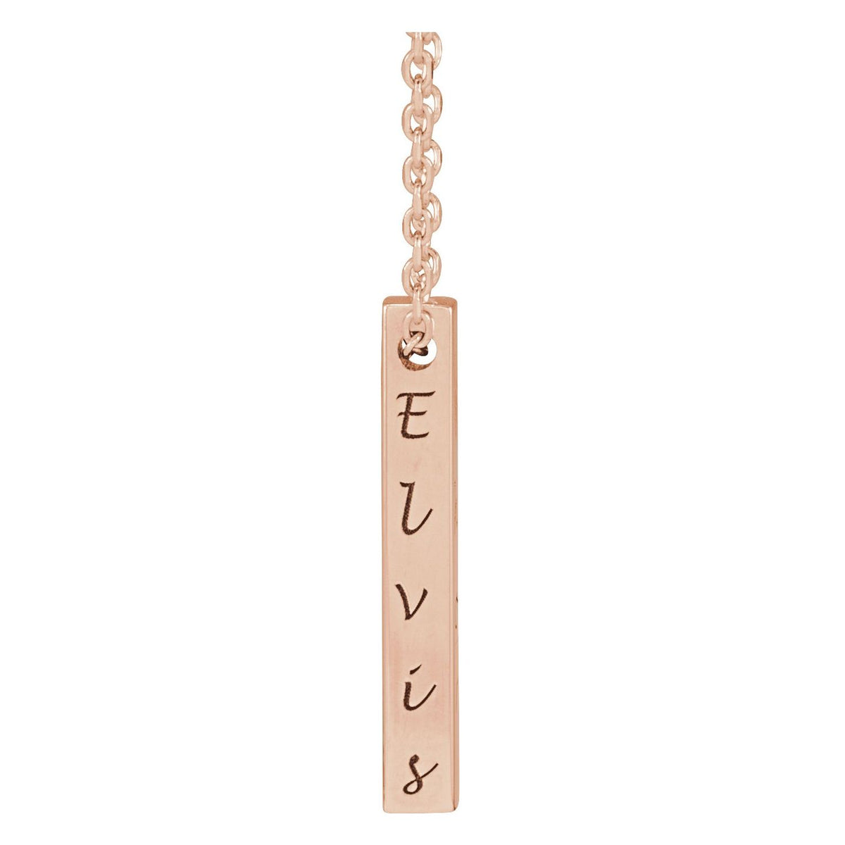 Engravable Four-Sided Bar 16-18" Necklace, 17 x 2.5 mm
