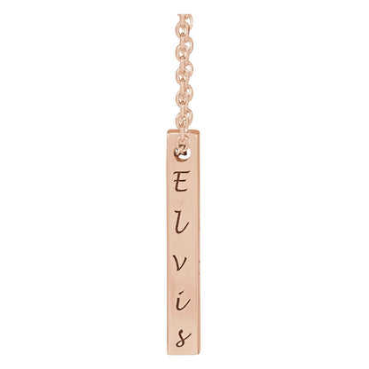 Engravable Four-Sided Bar 16-18" Necklace, 17 x 2.5 mm