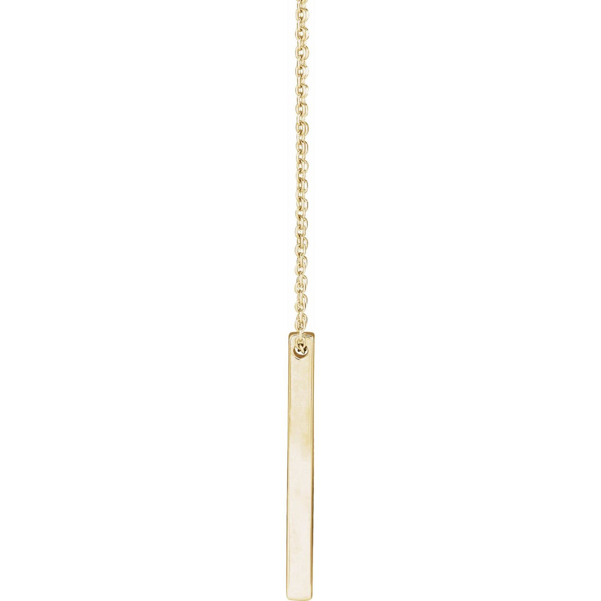Engravable Four-Sided Bar 16-18" Necklace, 17 x 2.5 mm