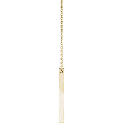 Engravable Four-Sided Bar 16-18" Necklace, 17 x 2.5 mm