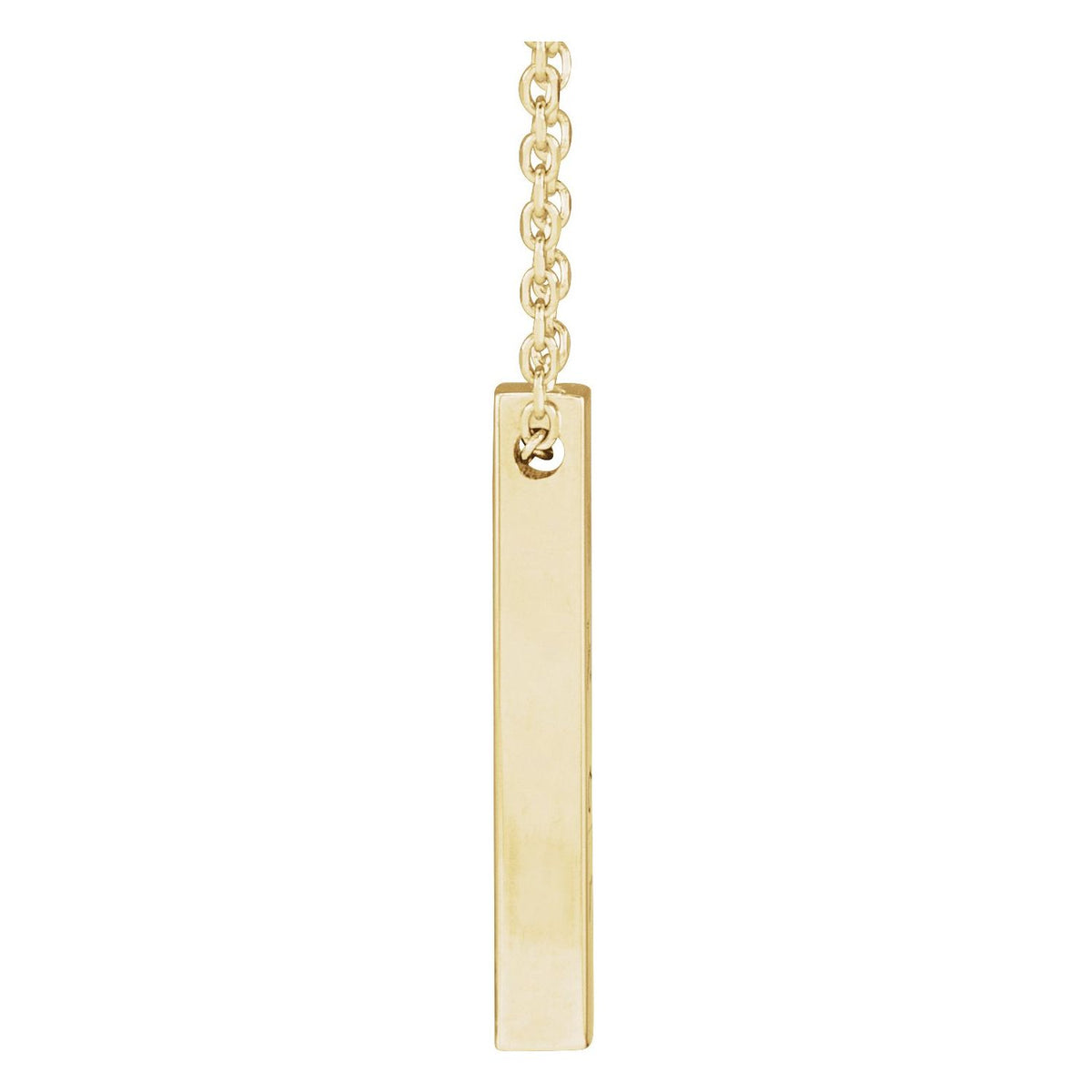 Engravable Four-Sided Bar 16-18" Necklace, 17 x 2.5 mm