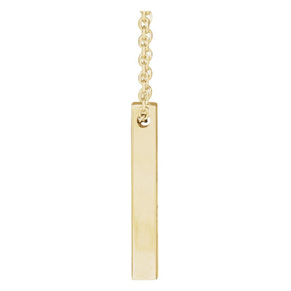 Engravable Four-Sided Bar 16-18" Necklace, 17 x 2.5 mm