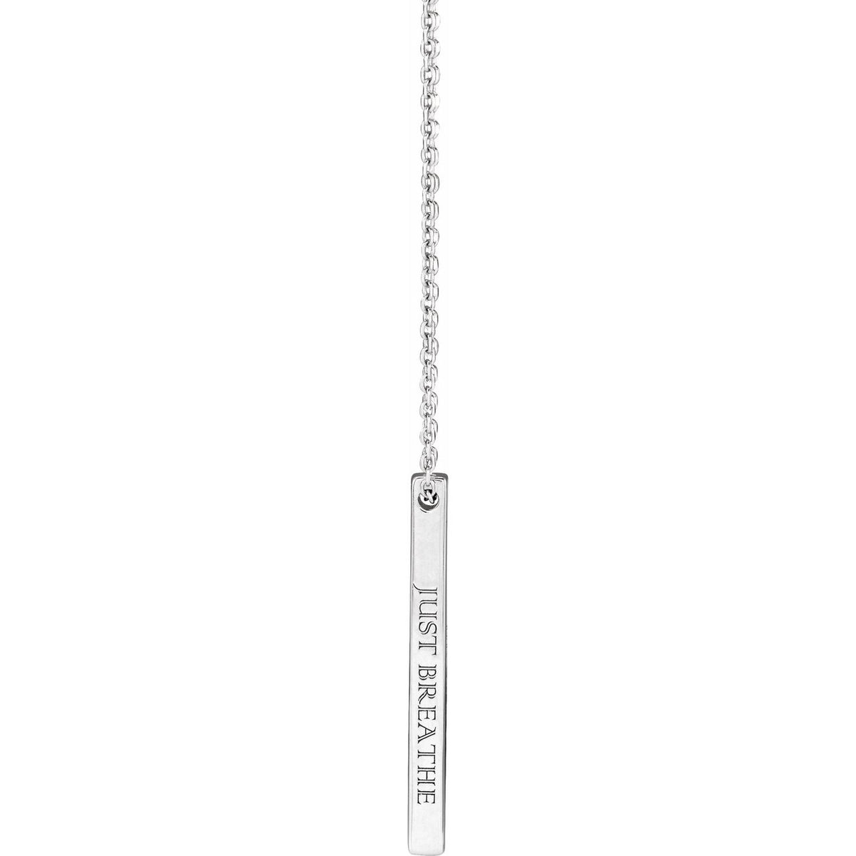 Engravable Four-Sided Bar 16-18" Necklace, 17 x 2.5 mm