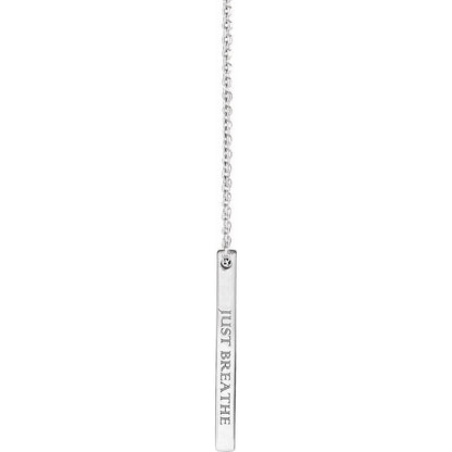 Engravable Four-Sided Bar 16-18" Necklace, 17 x 2.5 mm