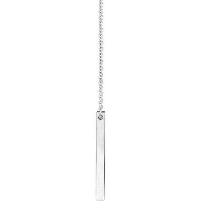 Engravable Four-Sided Bar 16-18" Necklace, 17 x 2.5 mm