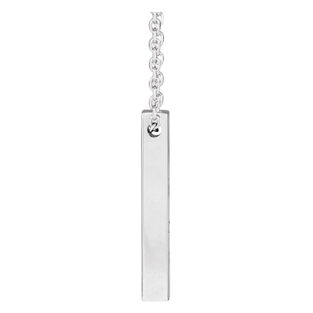 Engravable Four-Sided Bar 16-18" Necklace, 17 x 2.5 mm