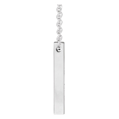 Engravable Four-Sided Bar 16-18" Necklace, 17 x 2.5 mm