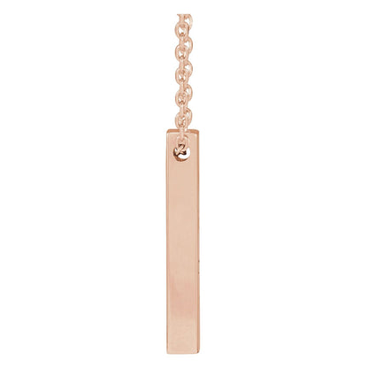 Engravable Four-Sided Bar 16-18" Necklace, 17 x 2.5 mm