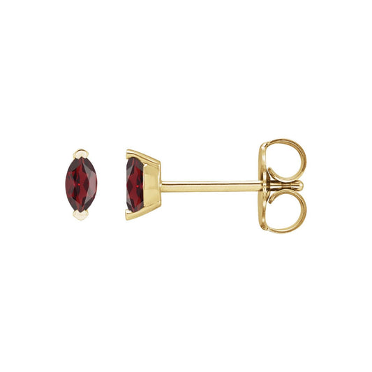 14K Yellow Gold Natural Mozambique Garnet Earrings (88018)