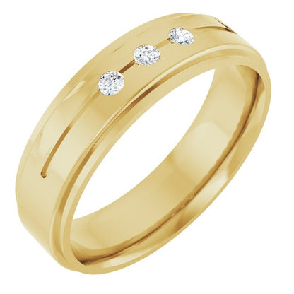 14K Yellow Gold .08 CTW Natural Diamond Band