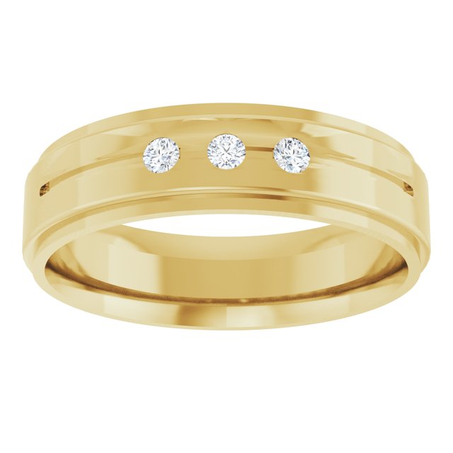 14K Yellow Gold .08 CTW Natural Diamond Band