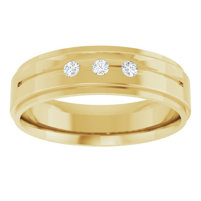 14K Yellow Gold .08 CTW Natural Diamond Band