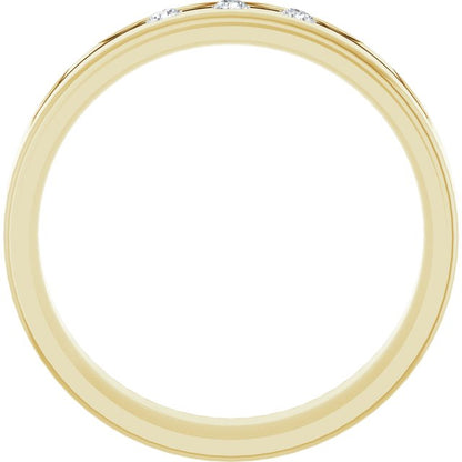 14K Yellow Gold .08 CTW Natural Diamond Band