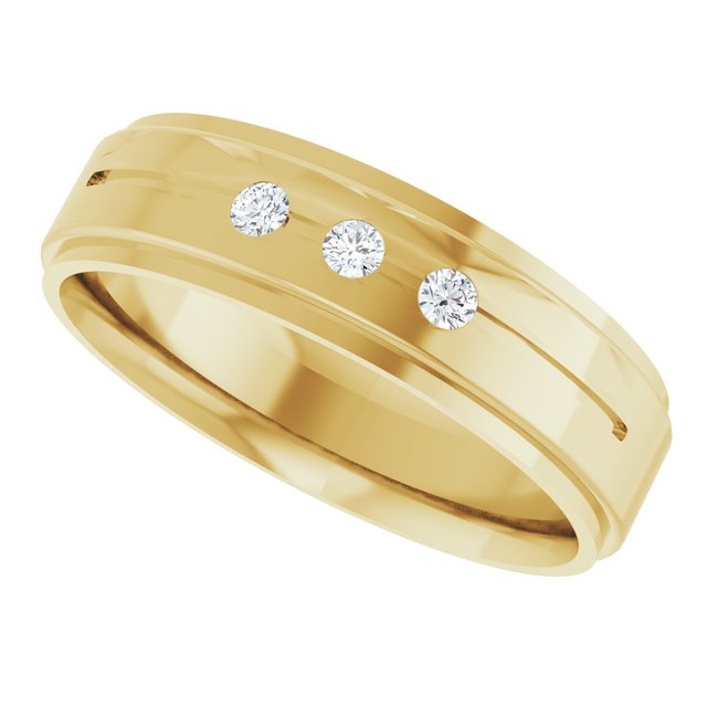 14K Yellow Gold .08 CTW Natural Diamond Band