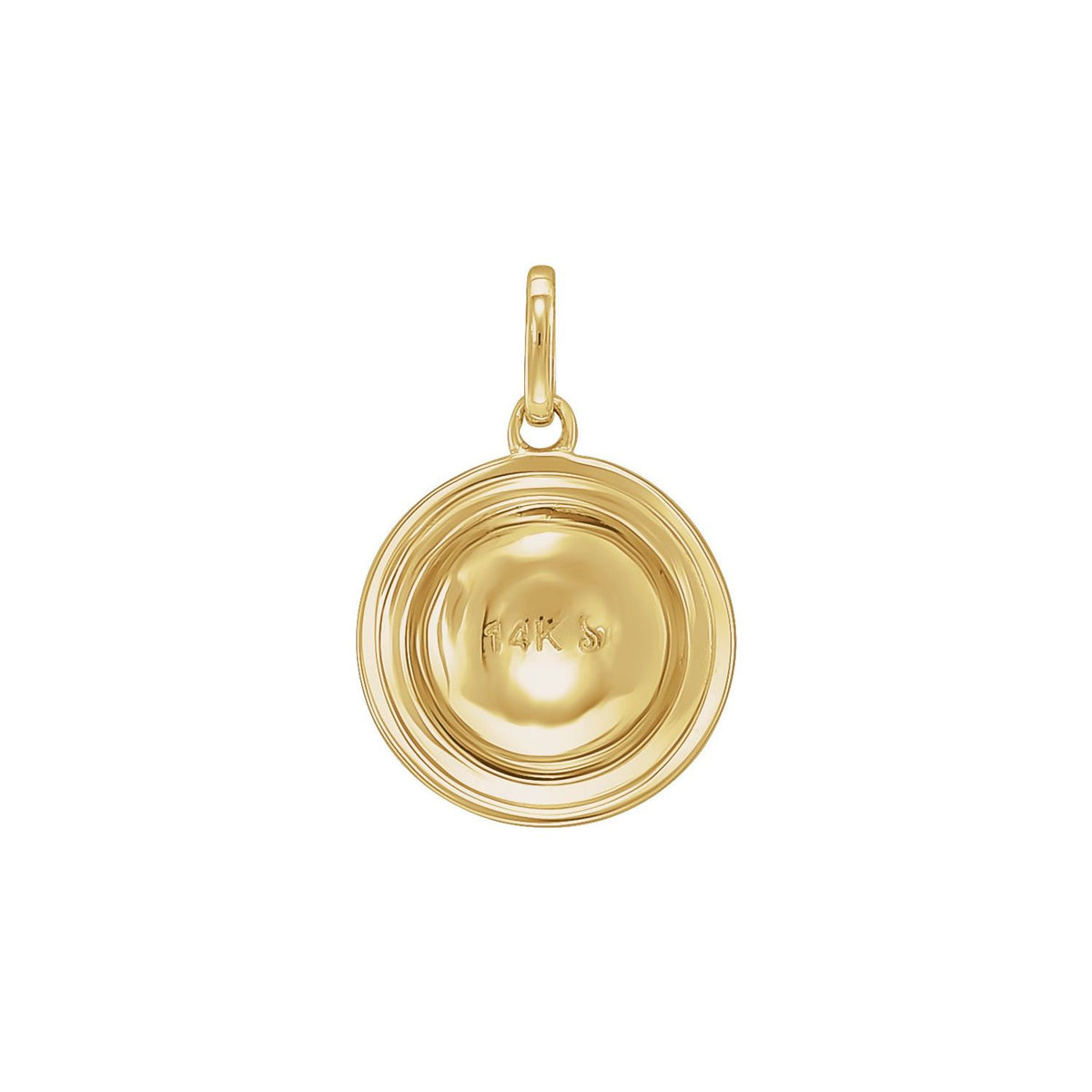 14K Yellow Gold Hammered Disk Pendant