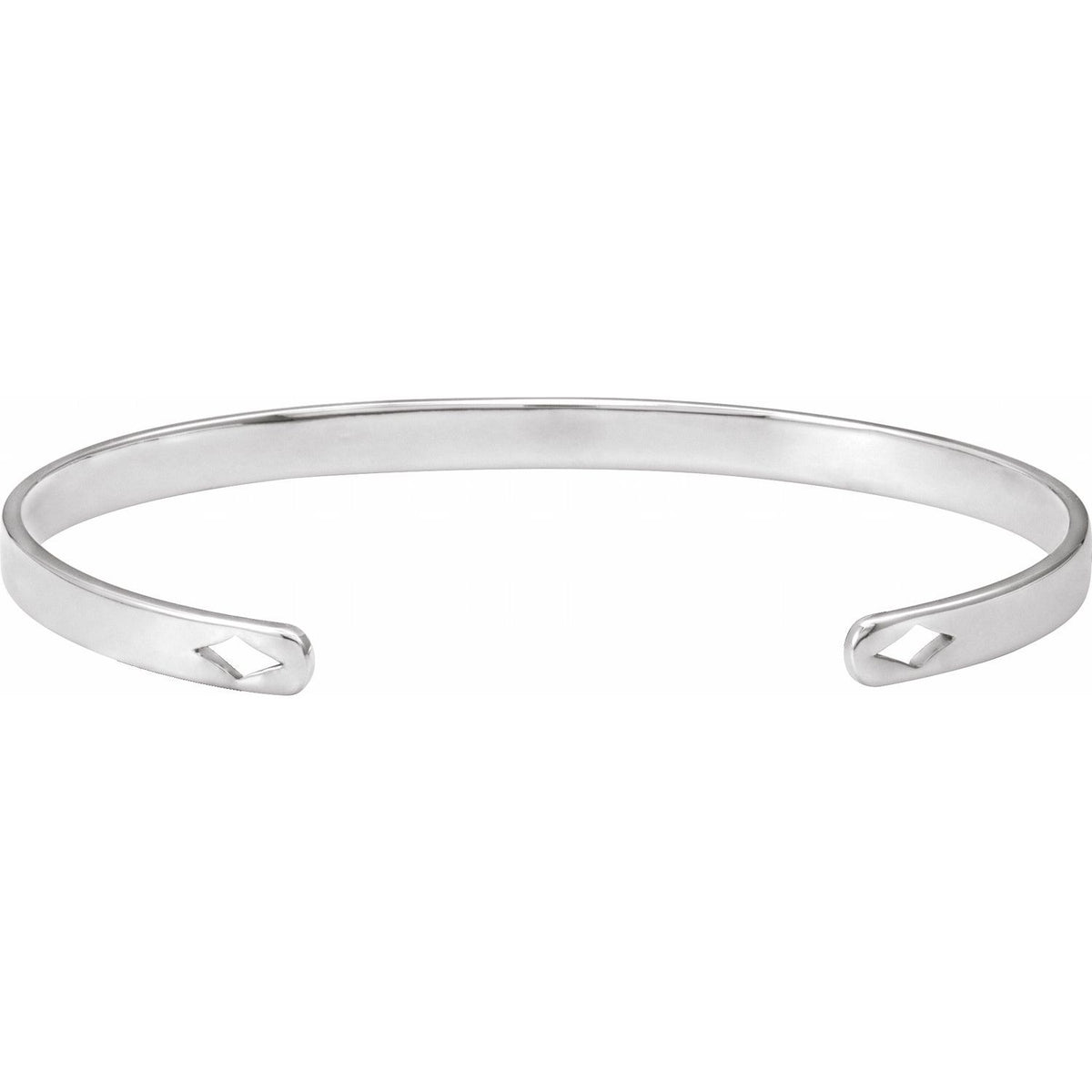 Engravable Pierced Diamond Cuff 7" Bracelet