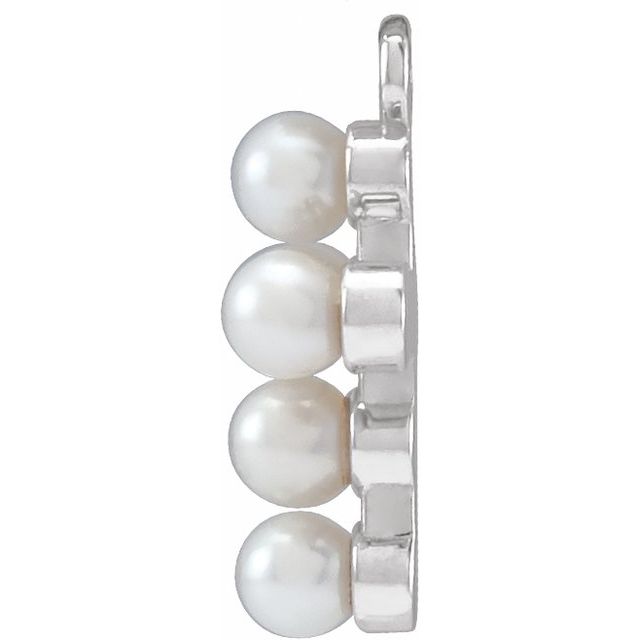 Cultured White Seed Pearl Cross Dangle