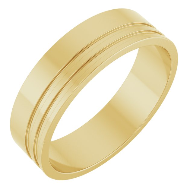 Grooved Flat Band, 6 mm, Style 2