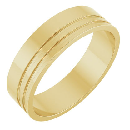 Grooved Flat Band, 6 mm, Style 2