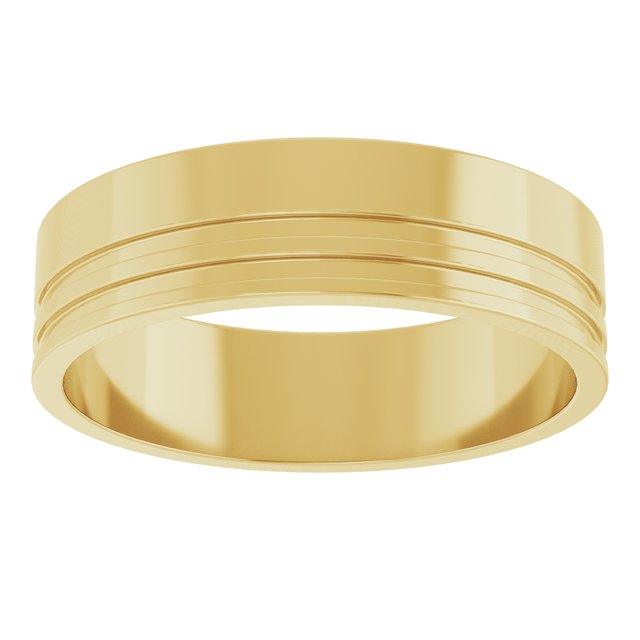 Grooved Flat Band, 6 mm, Style 2
