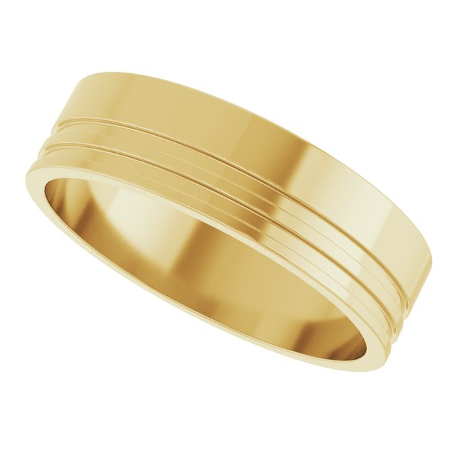 Grooved Flat Band, 6 mm, Style 2