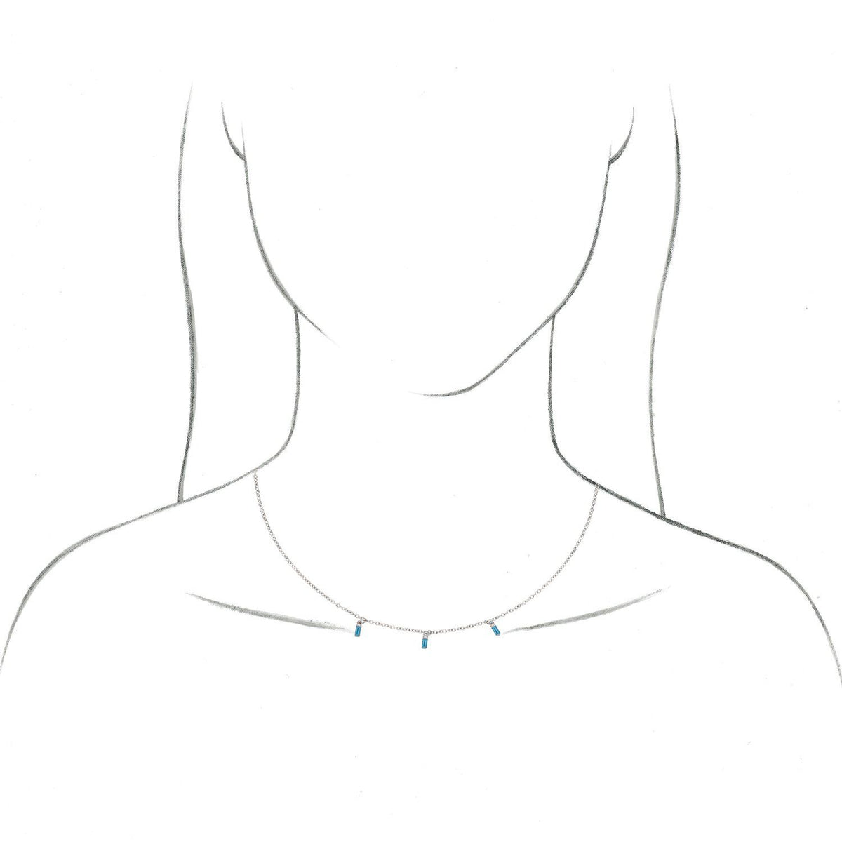 14K Yellow Gold Natural Swiss Blue Topaz 16" Necklace, 6.97 x 2.31 mm