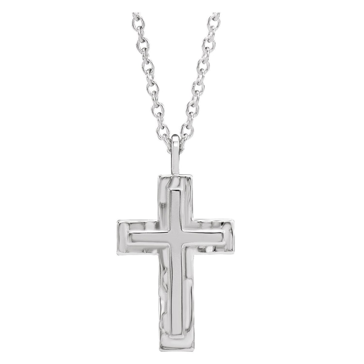 Textured Cross 18" Necklace