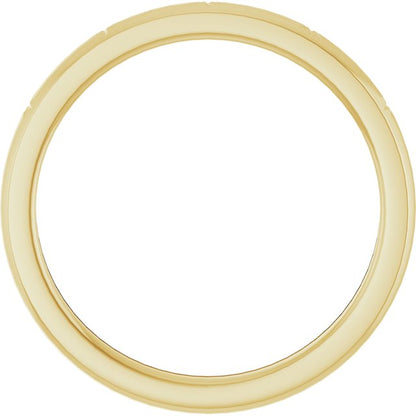 14K Yellow Gold Celestial Flat Band