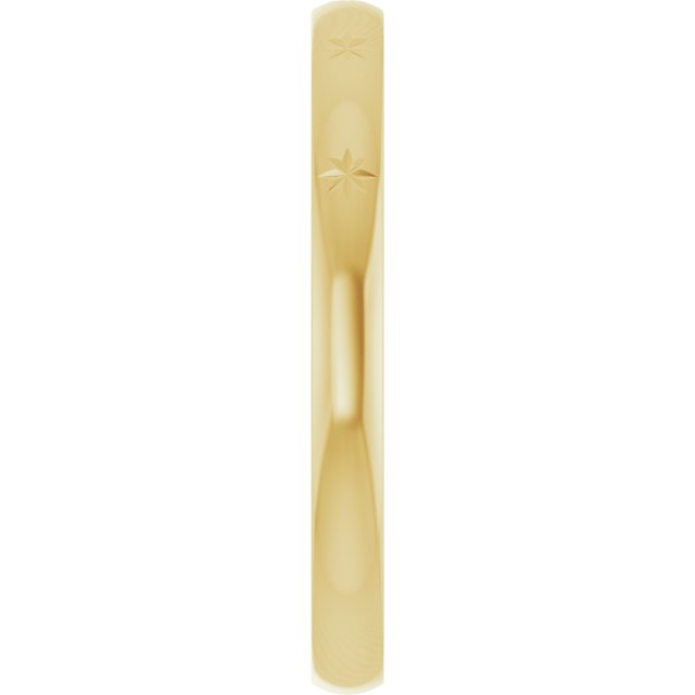 14K Yellow Gold Celestial Flat Band